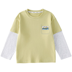 
[100% cotton] Cotton boys T-shirt long-sleeved baby base shirt Spring and autumn pure cotton children's autumn antibacterial T-shirt