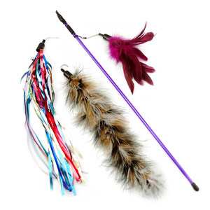 
Tiantian Cat Replacement Head Feather Cat Stick to Relieve Boredom and Self-Happiness Artifact Bite-resistant Pet Cat Toy Cat Supplies