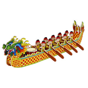 Dragon Boat Festival handmade event Dragon boat puzzle model Paper 3D three -dimensional assembly DIY ship buckle toys