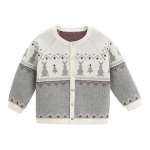 
whitewheat boys 2025 winter new cardigan sweater girl cartoon top baby thick knitted sweater