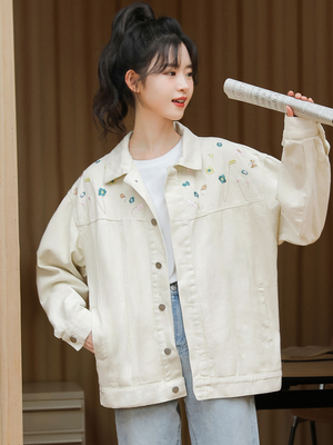 taobao agent Autumn denim fresh jacket, with embroidery
