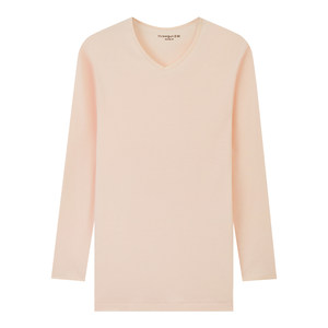 
Three-gun pure cotton underwear basic thin section women's pure cotton thread elastic bottoming shirt V-neck top women's cotton autumn coat