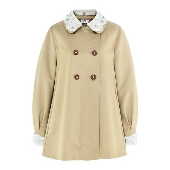 
[Same style of Zhao Meiyan] Lefame Lafeimu 2025 autumn new style golden doll collar coat for women