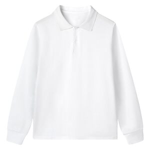 
Children's polo shirt spring and autumn thin long-sleeved lapel bottoming shirt for girls and school uniforms with boys' white T-shirts