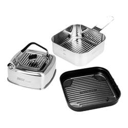 City Escape Small Square Pot Camping Outdoor Stainless Steel Pot