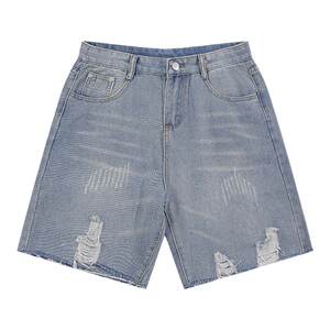 
BOYUE silkyue retro casual ripped denim shorts men's Japanese personality five-point pants design straight summer