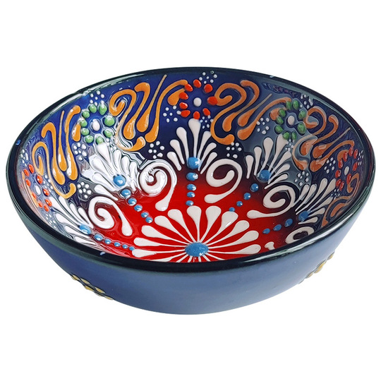 Lot De 6 Bols Décoratifs Turcs En Céramique Faits Main - Multicolores Géométriques - 8 Cm - Passe Au Lave-vaisselle