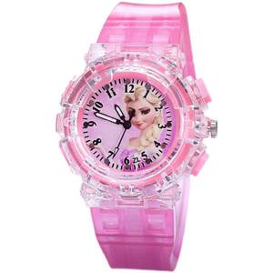 
Children's Watch Elsa Princess Girls Toy Glowing Frozen Elsa Cartoon Kids Electronic Girls Waterproof