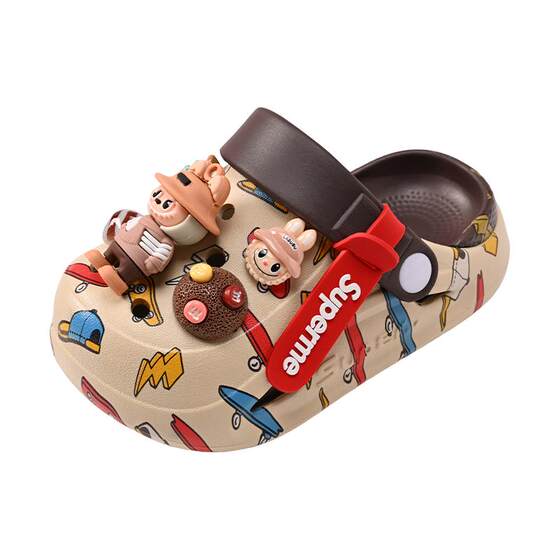 Labubu children's hole shoes boys slippers girls anti-slip girls new baby boy indoor cartoon beach