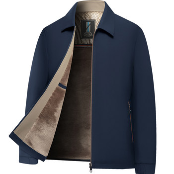 
Woodpecker men's lapel jacket with velvet thickened in autumn and winter