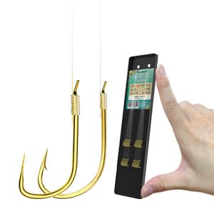 Kawaze authentic short line finished double hook tied line golden sleeve sea Xishi Seni anti-winding wild crucian carp hook