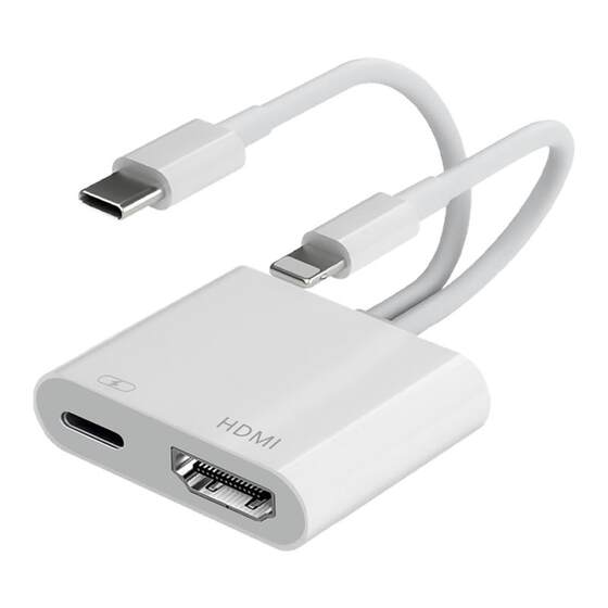 
Applicable to Apple to HDMI mobile phone type c same screen device lighting interface screen projection TV HD live broadcast converter iPad flat panel external display video projector connection cable
