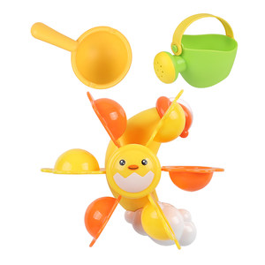 
Children's baby bathing toys Internet celebrity little yellow duck rotating water truck set baby swimming boy and girl not getting in the water