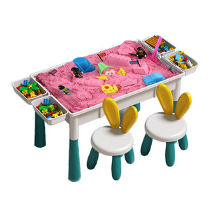 
Children's space sand table set of building blocks, toys, tables and chairs, sand table, indoor non-stick sand, safe and non-toxic