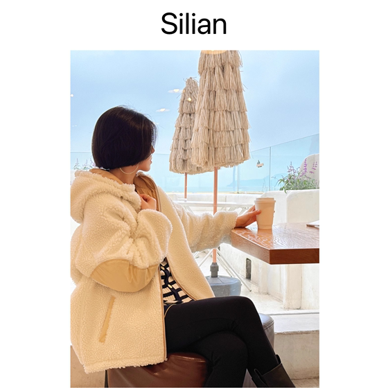 Silian｜泰迪｜颗粒羊毛 ｜羊剪绒宽松拉链连帽｜毛绒卫衣开衫