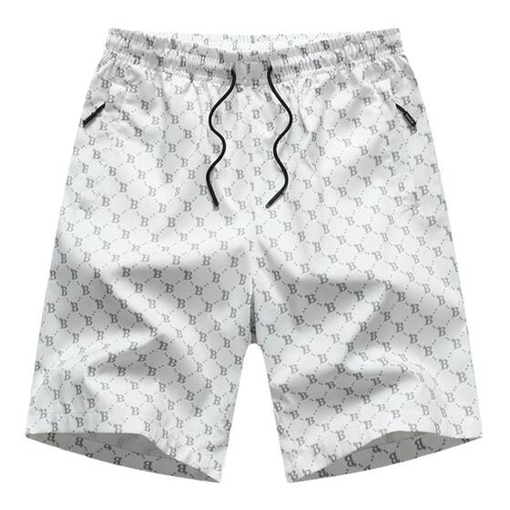 Scarecrow Ice Silk Short Skin Men's Summer Pants Loose Loose Large size Mid -pants Ice Sports Sports Casual Pants Big Pants
