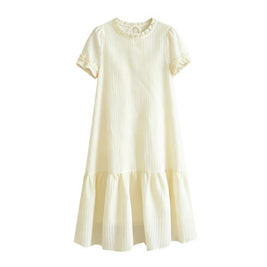 
Maternity dress summer thin 2026 new Korean style pregnancy wear fashion high-end apricot skirt mid-length