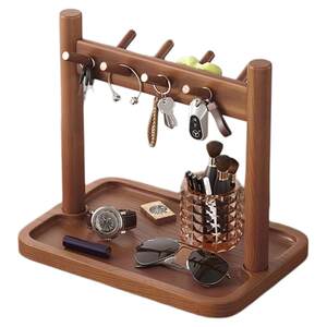 
Solid wood key storage rack entrance shelf household entrance door desktop watch glasses perfume placement rack