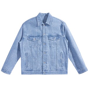 
Peacebird men's texture denim jacquard jacket autumn couple loose casual jacket jacket