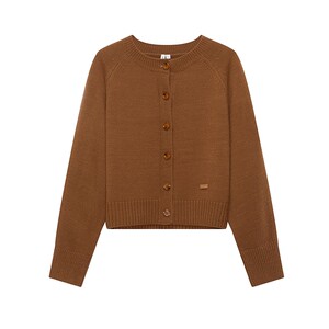 
Metersbonwe Sweater Women's 2026 Spring New Retro Single-breasted Casual and Comfortable Woolen Round Neck Cardigan