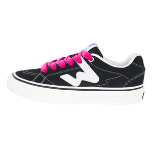 
Stubborn official classic black and white spring campus style W series fur canvas spliced ​​men's and women's national trend skateboard shoes