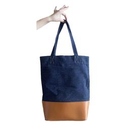 Original Design Ins Denim Large Capacity Tote Bag Women's Shoulder Portable Canvas Bag Denim Blue