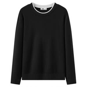 
Senro Mall same style Senma Sweater men's winter fake two-piece sweater 2025 new inner round neck sweater