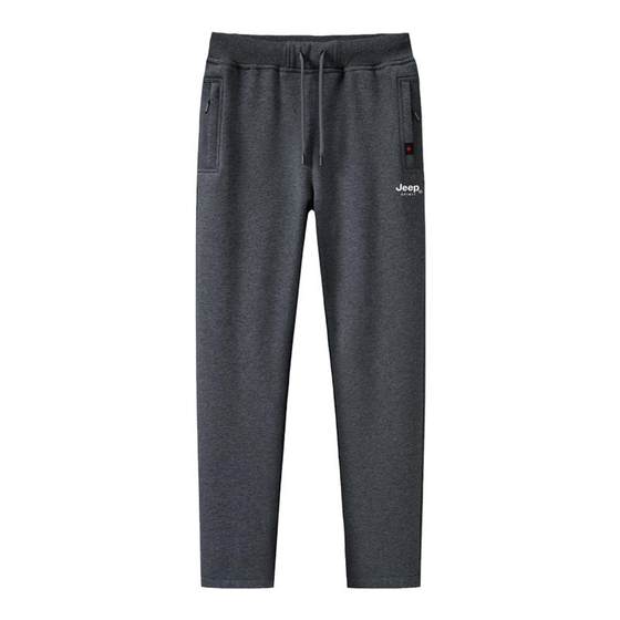 Jeep jeep pants male early autumn middle -aged dad cotton casual and velvet men's pants elder 60 years old sports pants
