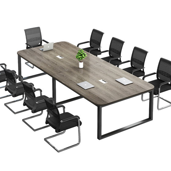 Conference table, long table, simple modern conference room, small workbench, simple training table, long office desk, chair combination