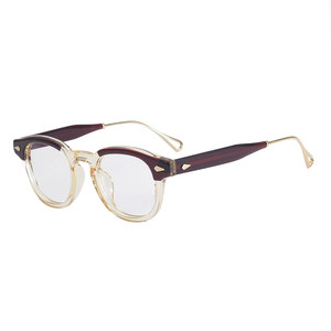 Daily single hand -made board pure titanium inlaid glasses frame retro men and women sunglasses frame can be equipped with close -up decoration protection