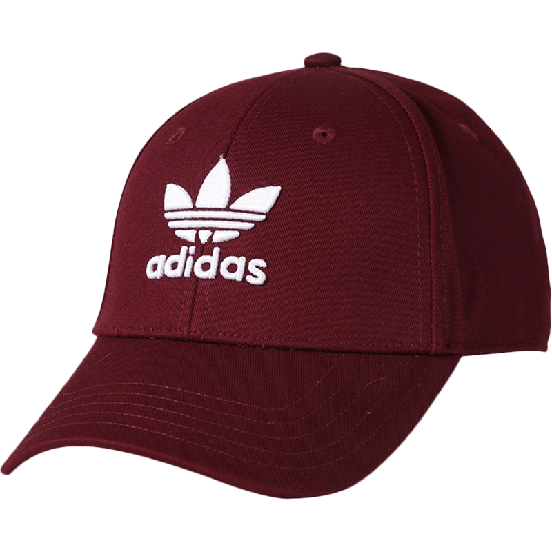 Adidas三葉草帽子男帽女帽遮陽帽運動帽酒紅鴨舌帽棒球帽H35555-Taobao