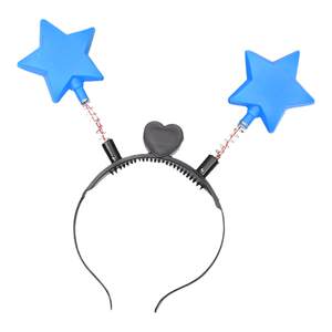 
The performance props decorative glowing headdress yellow five-pointed star spring headband star headband glitter hair card