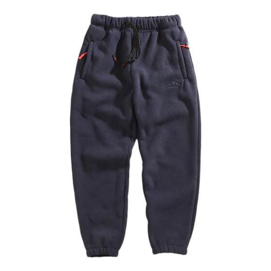 One winter heavy velvet + imitation lamb velvet thickened warm winter men's feet tied with casual plush sweatpants
