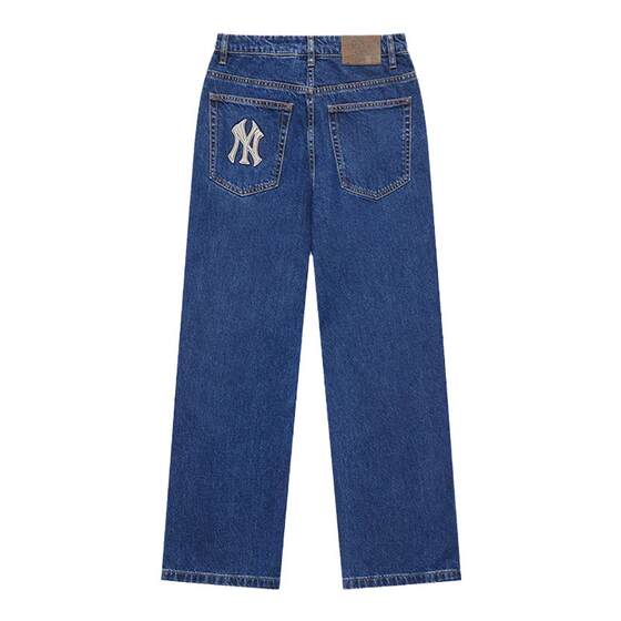 
Clearance MLB New York Yankees Jeans Retro Straight Wide Legs Men and Women All-match Pants