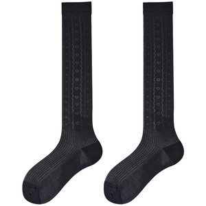 
Black love calf socks for women summer thin hollow breathable knee socks mulberry silk cool boneless long socks