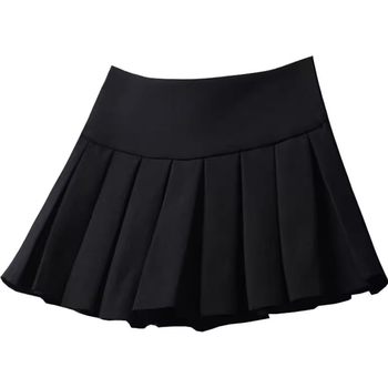 Elastic waist pleated skirt mini skirt culottes