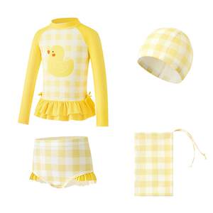 
Nido Bear 26 girls swimsuit children's split triangle swimsuit baby little girl high-looking swimsuit long-sleeved sun protection