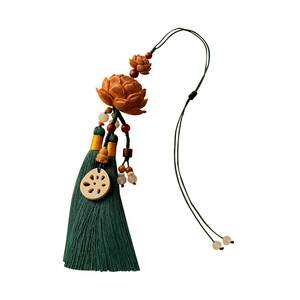 
Car pendant peace talisman boxwood peach wood lotus men and women rearview mirror interior hanging high-end car pendant