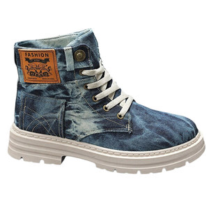 
2026 spring and summer Martin boots men's new canvas shoes denim men's shoes British men's high boots men's work boots