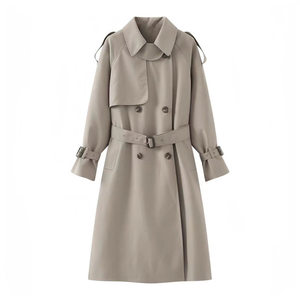 
Down-lined windbreaker jacket autumn and winter new women's mid-length Korean style high-end British style small coat