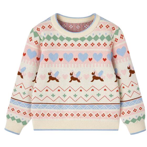 
Cotton Era Children's Sweater Girls' Winter Warm Thick Knitted Sweater Boys' Sweater Pullover Cotton Sweater