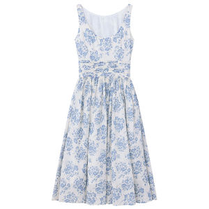 Chings retro printing word collar big -back dress high waist and thin skirt Hepburn style thin skirt
