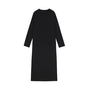 Misaz matching rate is very high! Spring and autumn black sweater dress literary temperament is thin and thin mid skirt