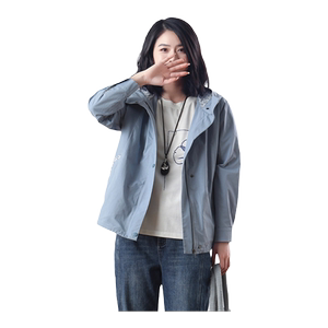 
Colorless and odorless women's commuting cotton jacket for women's spring and autumn mother's top loose and fashionable casual short trench coat for women