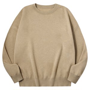 
PSO Brand men's and women's wool solid color lazy style round neck long-sleeved sweater with heated base layer autumn