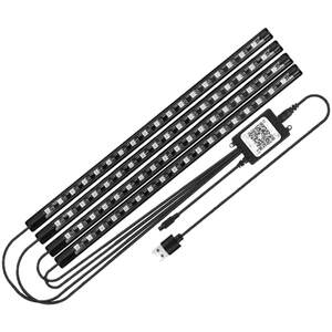 Car interior ambient lights without wiring modifications of colorful decorative LED music rhythm voice-controlled sole atmosphere flash lights