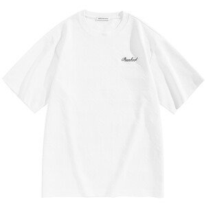 
[Jacquard] PEACEBIRD Men's Solid Color T Heavy Short Sleeve T-Shirt Summer Embroidery White T Loose T-Shirt Commuting Half Sleeve S