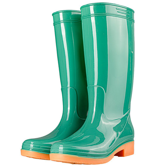 
Outdoor women's adult rain boots mid-tube high-tube waterproof anti-slip rubber shoes plus velvet warm kitchen work overshoes rain boots
