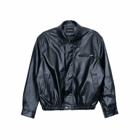 
Hualun autumn and winter textured leather jacket men's trendy brand versatile top men's handsome pilot pu leather jacket