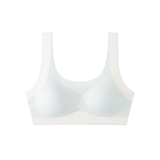 
Suyiyi Bra Junior High School Underwear Girls Breathable Sports Vest Adolescent Seamless Fixed Cup Light and Soft